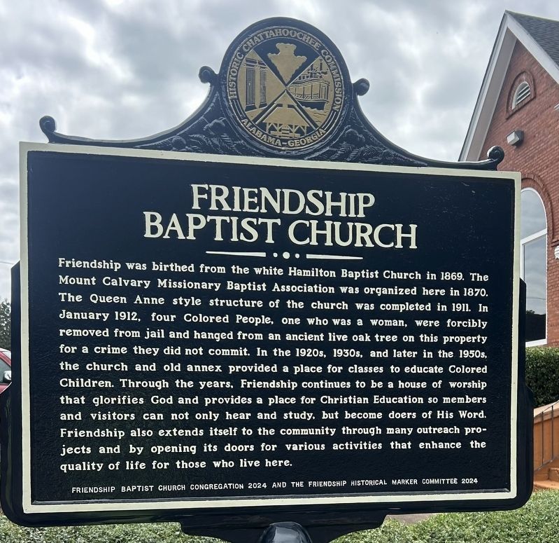 Friendship Baptist Church Marker image. Click for full size.