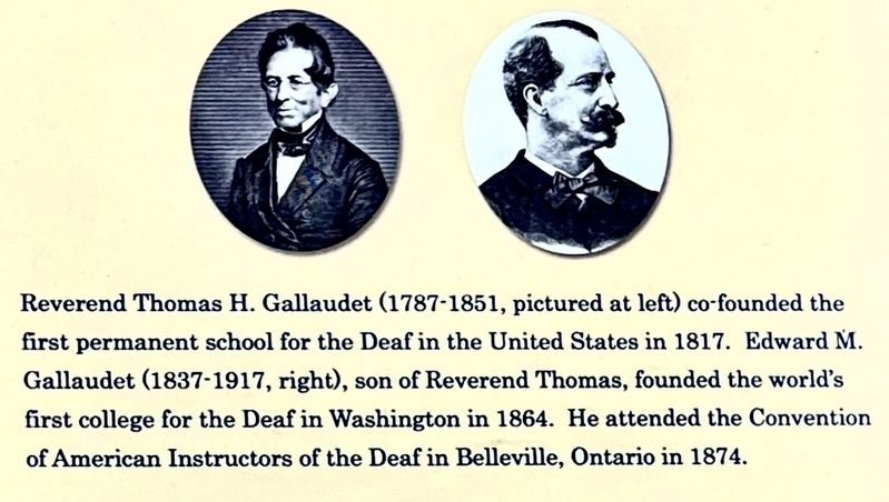 Deaf Education at Dundurn Castle marker photo and caption detail (right). Click for full size. Deaf Education at Dundurn Castle marker photo and caption detail (right) image. Click for full size.