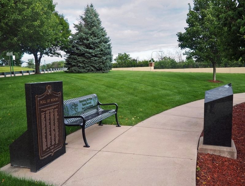 Roll of Honor Memorial (left) in North St. Paul's Veterans Memorial Park image. Click for full size.