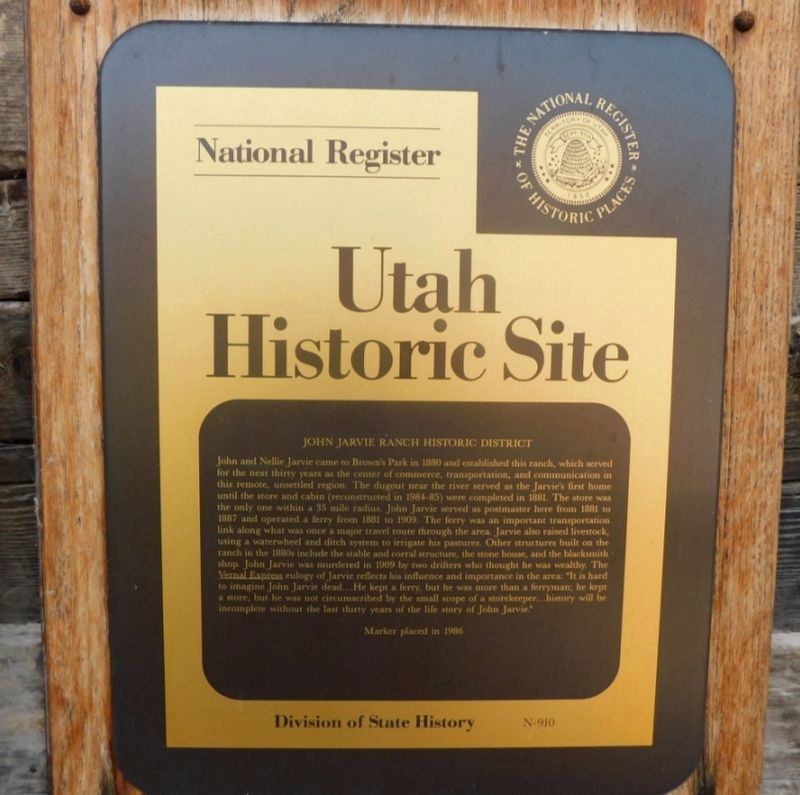 John Jarvie Ranch Historic District Marker image. Click for full size.