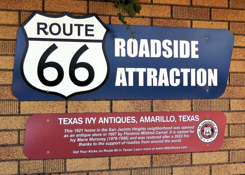 Texas Ivy Antiques, Amarillo, Texas Marker image. Click for full size.