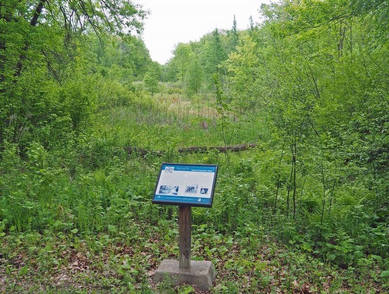 Removal, Restoration, Reuse Marker and the former power line corridor image. Click for full size.