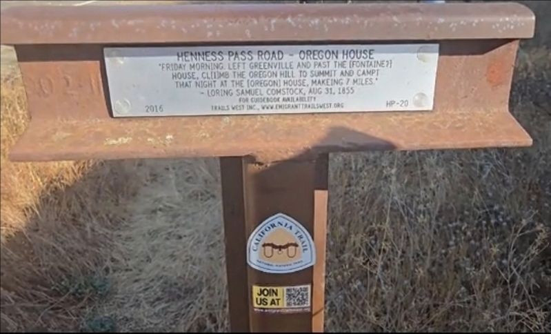 Henness Pass Road � Oregon House Marker image. Click for full size.