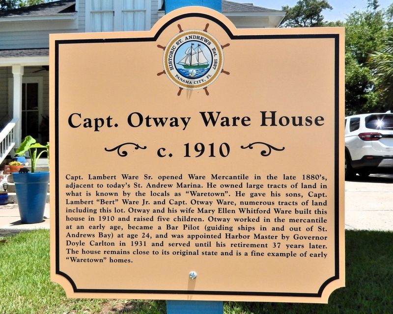 Capt. Otway Ware House Marker image. Click for full size.