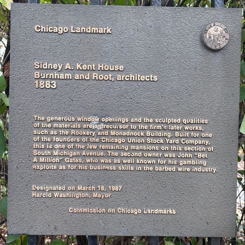 Sidney A. Kent House Marker image. Click for full size.