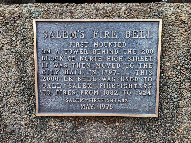 Salem's Fire Bell Marker. Click for full size. Salem's Fire Bell Marker image. Click for full size.