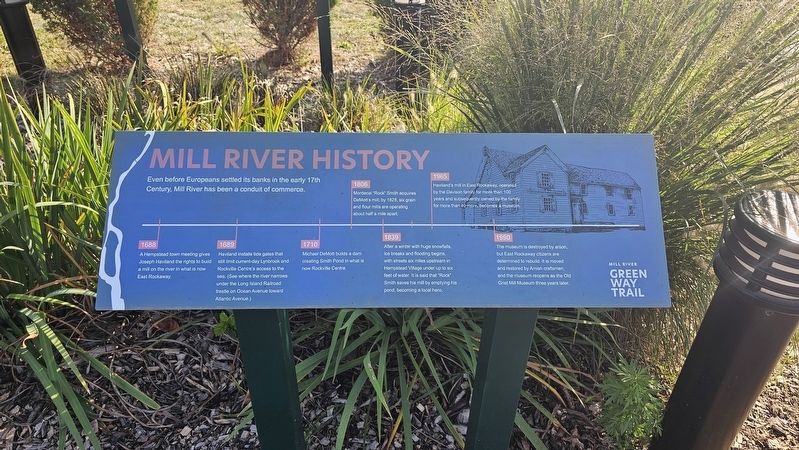 Mill River History Marker. Click for full size. Mill River History Marker image. Click for full size.