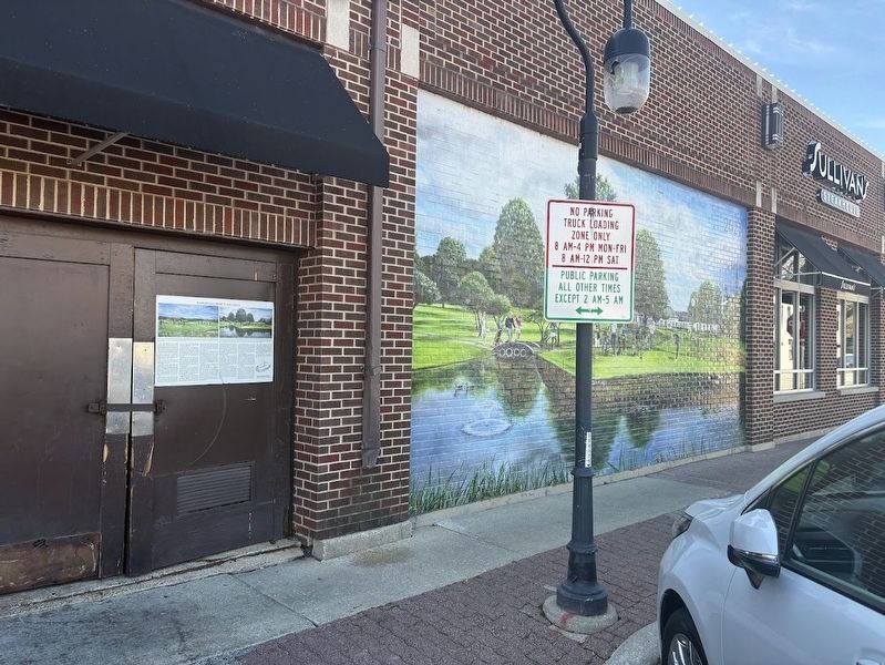 Naperville Sports Notables Marker and 2021 painting image. Click for full size.