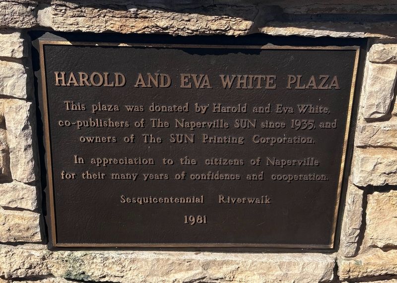 Henry and Eva White Plaza Marker. Click for full size. Henry and Eva White Plaza Marker image. Click for full size.