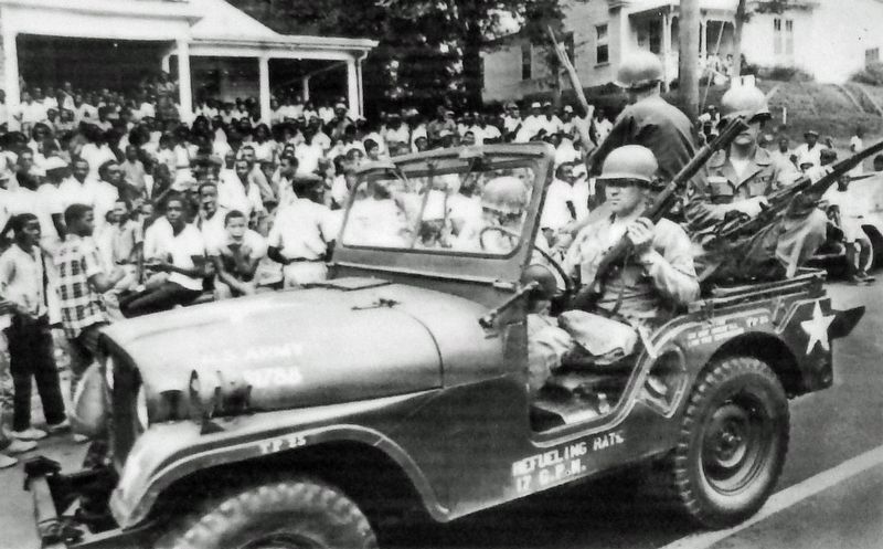 Marker detail: National Guard patrolled St. Catherine Street on September 3, 1965. Click for full size. Marker detail: National Guard patrolled St. Catherine Street on September 3, 1965 image. Click for full size.