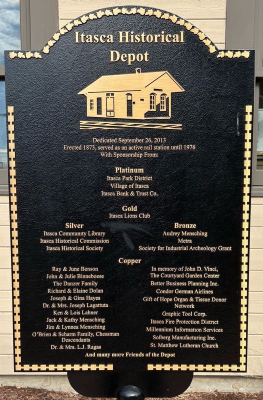Itasca Historical Depot Marker. Click for full size. Itasca Historical Depot Marker image. Click for full size.
