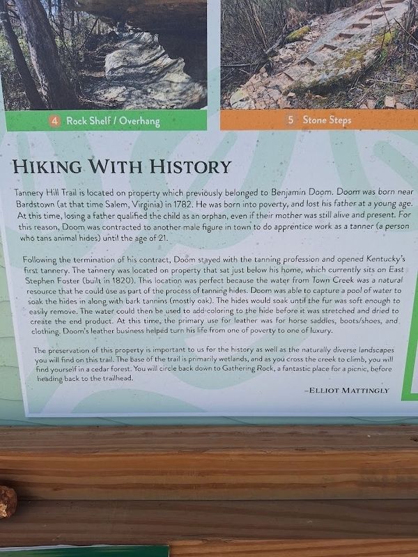 Tannery Hill Hiking Trail Marker. Click for full size. Tannery Hill Hiking Trail Marker image. Click for full size.
