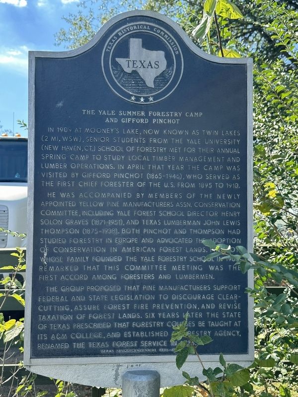 The Yale Summer Forestry Camp and Gifford Pinchot Marker. Click for full size. The Yale Summer Forestry Camp and Gifford Pinchot Marker image. Click for full size.