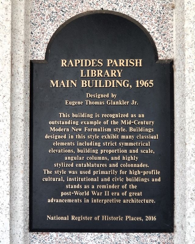 Rapides Parish Library Marker image. Click for full size.