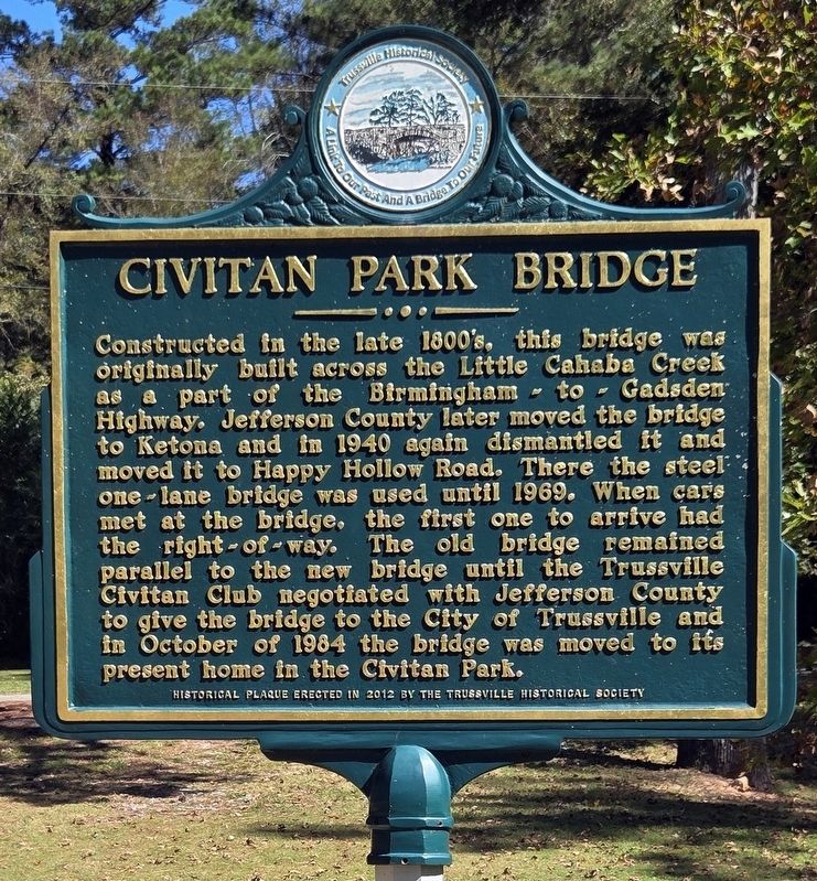 Civitan Park Bridge Marker image. Click for full size.