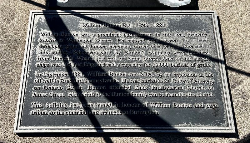 William Bunton Esq. 1820-1881 Marker image. Click for full size.