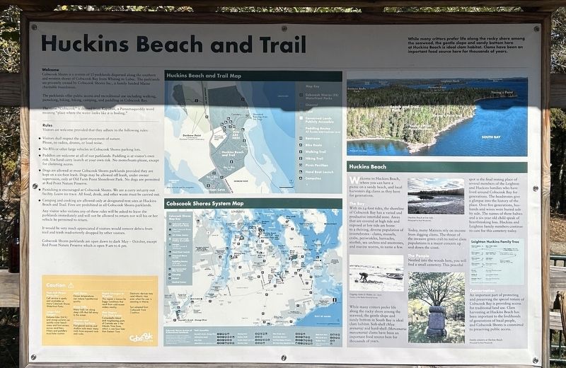 Huckins Beach and Trail Marker image. Click for full size.