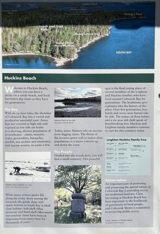 Huckins Beach and Trail Marker Close Up image. Click for full size.