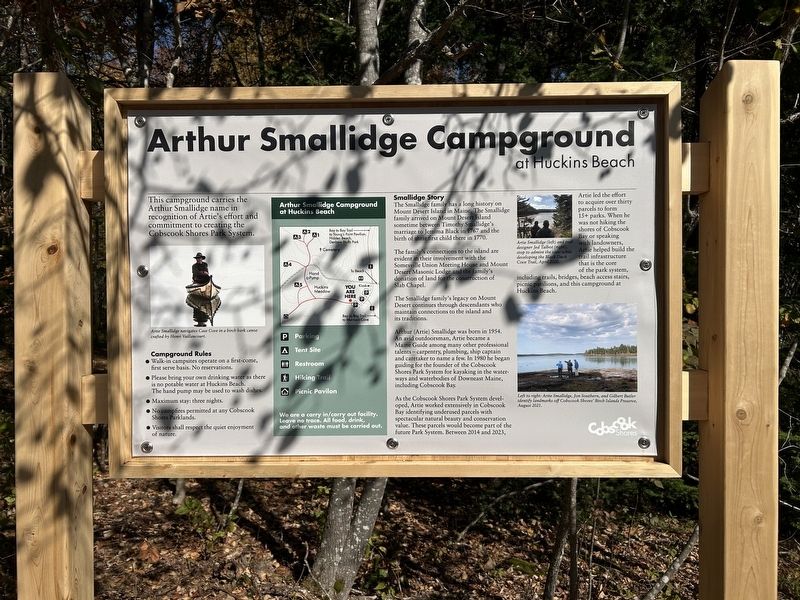 Arthur Smallidge Campground Marker. Click for full size. Arthur Smallidge Campground Marker image. Click for full size.