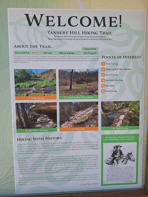 Tannery Hill Hiking Trail Marker. Click for full size. Tannery Hill Hiking Trail Marker image. Click for full size.