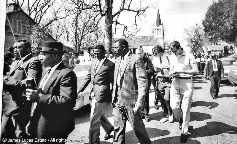 Marker detail: Charles Evers march, October 2, 1965. Click for full size. Marker detail: Charles Evers march, October 2, 1965 image. Click for full size.