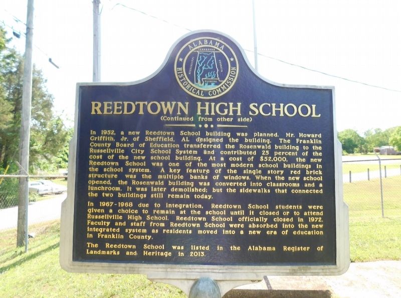 Reedtown High School Marker image. Click for full size.