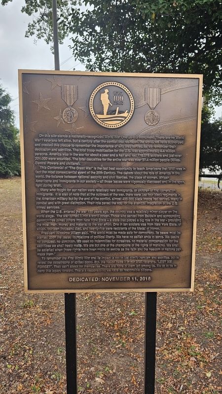 World War I 100 Years Marker image. Click for full size.