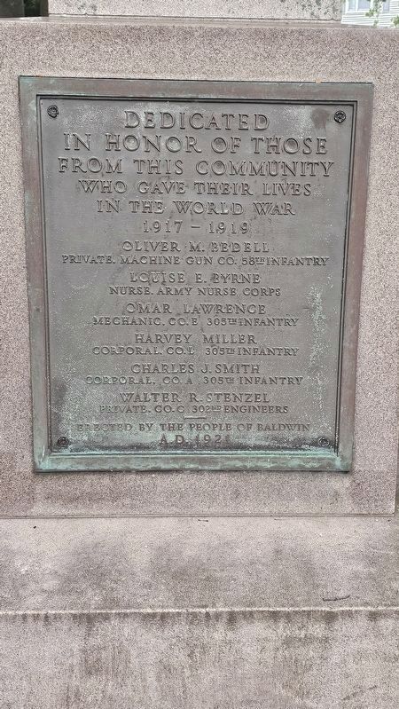 Baldwin World War I Memorial image. Click for full size.