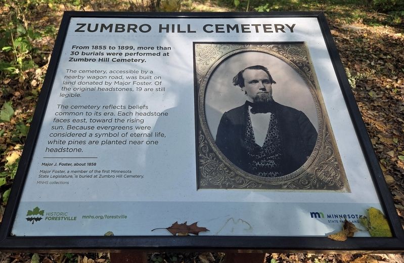 Zumbro Hill Cemetery Marker. Click for full size. Zumbro Hill Cemetery Marker image. Click for full size.