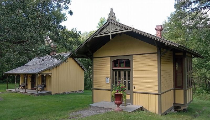 Mill Office & Workshop (right) with marker to the left of the front door. Click for full size. Mill Office & Workshop (right) with marker to the left of the front door image. Click for full size.