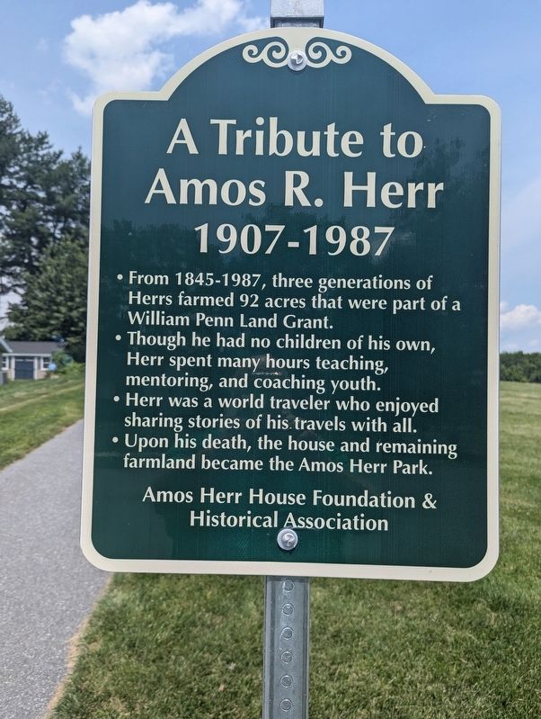 A Tribute to Amos R. Herr Marker image. Click for full size.