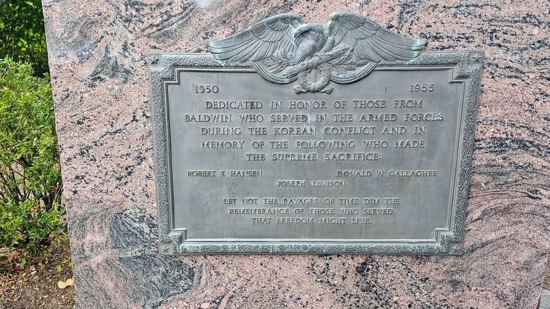 Baldwin Korean War Memorial Marker image. Click for full size.