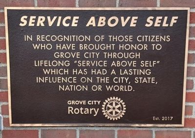 Grove City Rotary <em>Service Above Self</em> Markers image. Click for full size.