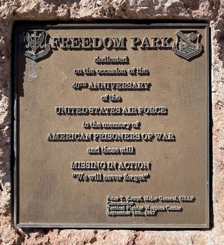 Freedom Park Dedication - 1987. Click for full size. Freedom Park Dedication - 1987 image. Click for full size.