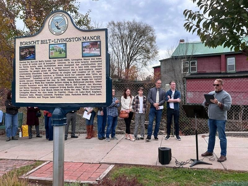 Borscht Belt - Livingston Manor Marker - dedication image. Click for full size.
