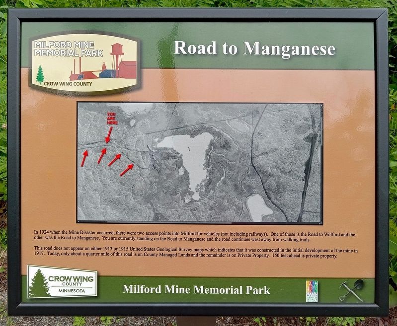 Road to Manganese Marker. Click for full size. Road to Manganese Marker image. Click for full size.