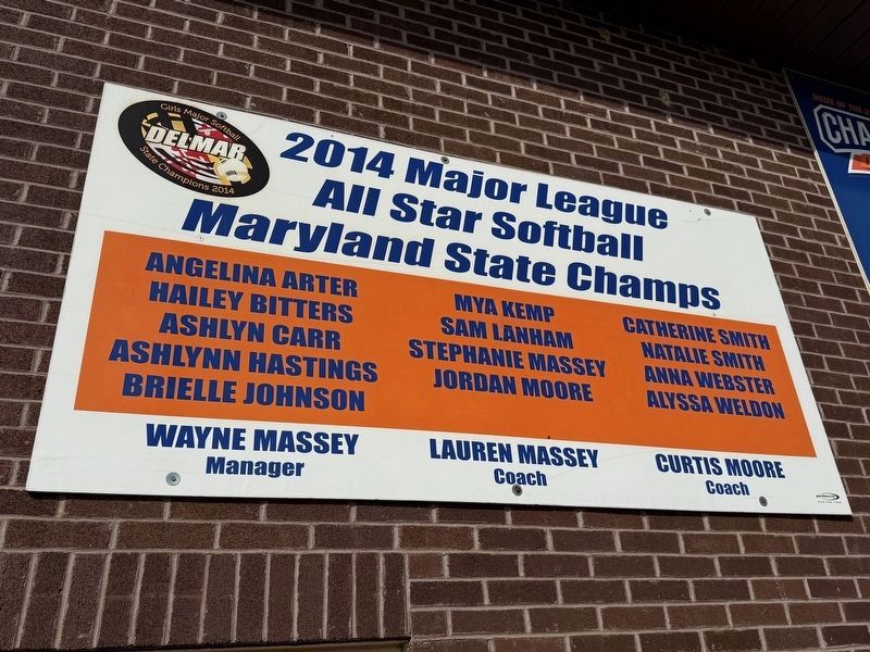 Maryland State Champions of Softball 2014 sign image. Click for full size.