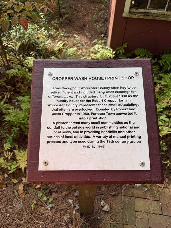 Cropper Wash House/Print Shop Marker. Click for full size. Cropper Wash House/Print Shop Marker image. Click for full size.