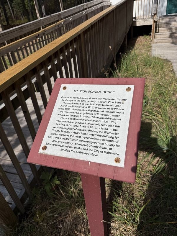 Mt. Zion School House Marker image. Click for full size.