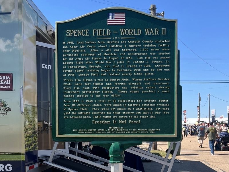 Spence Field World War II Marker. Click for full size. Spence Field World War II Marker image. Click for full size.