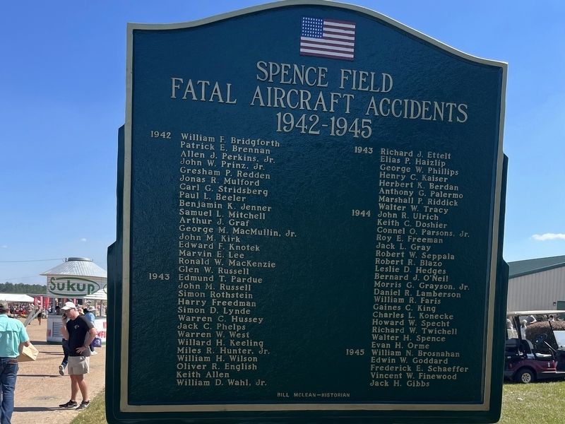 Spence Field World War II Marker. Click for full size. Spence Field World War II Marker image. Click for full size.