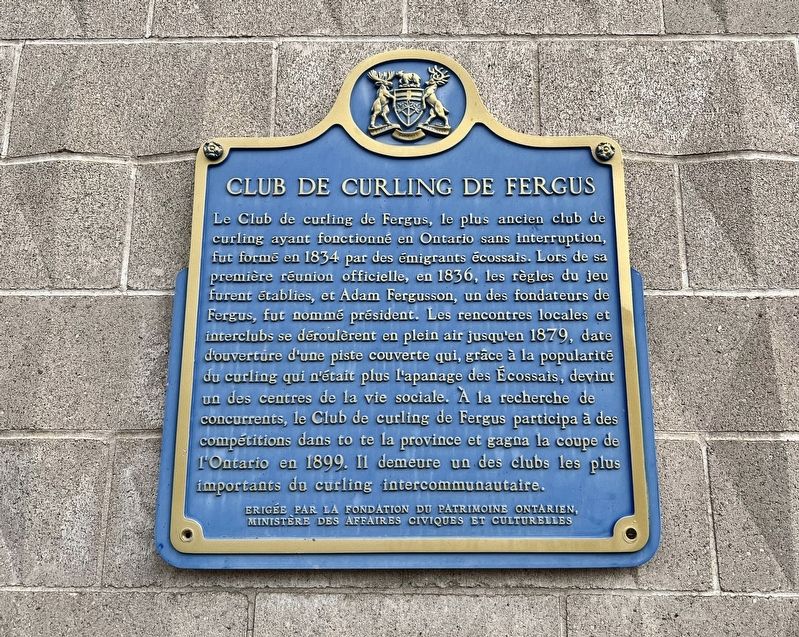 The Fergus Curling Club/Club de Curling de Fergus Marker (fran�ais) image. Click for full size.