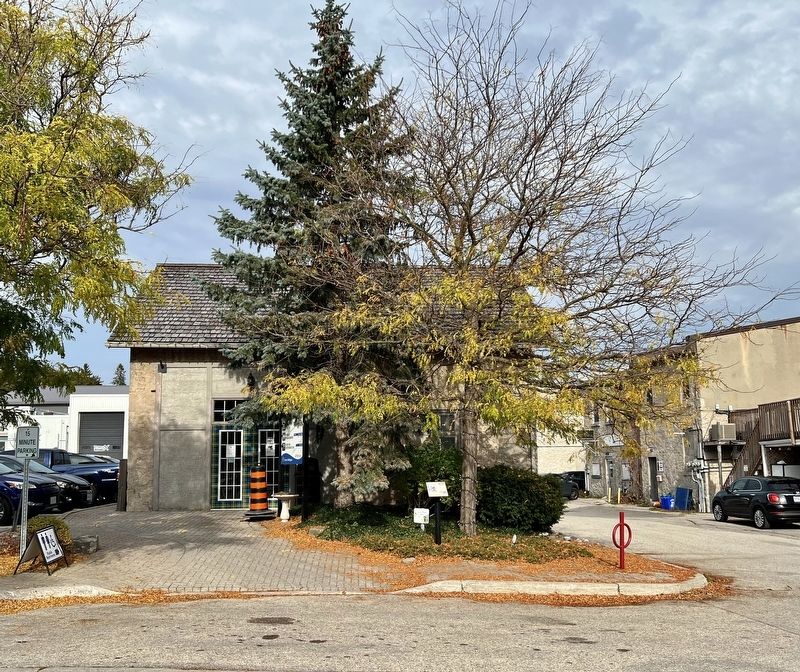 Former Weigh Scale Building and marker. Click for full size. Former Weigh Scale Building and marker image. Click for full size.