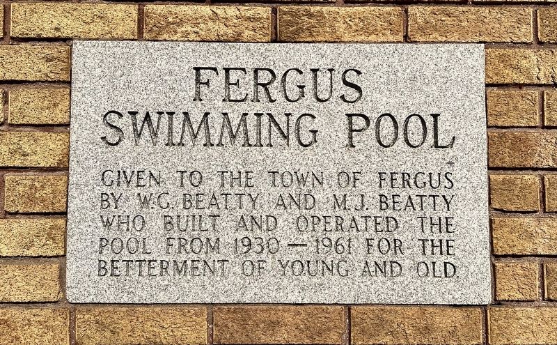 Fergus Swimming Pool Marker. Click for full size. Fergus Swimming Pool Marker image. Click for full size.