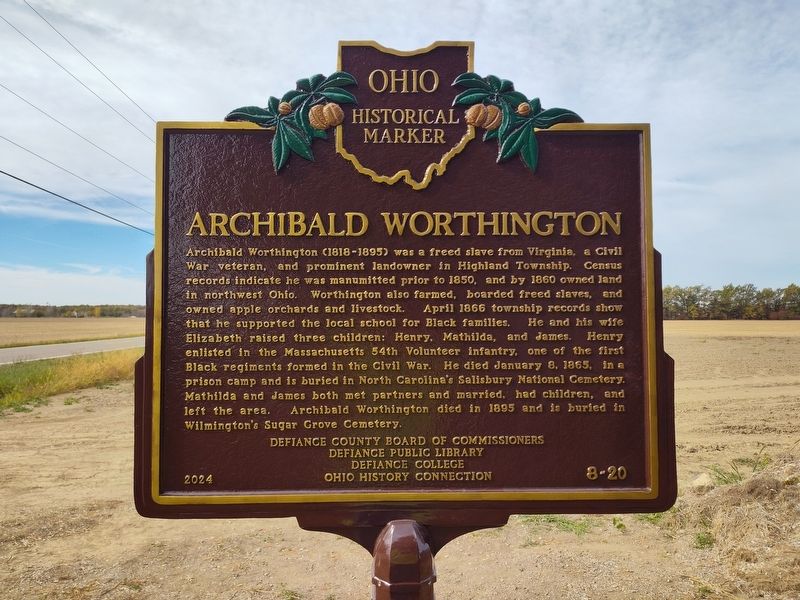 Worthington's Cemetery / Archibald Worthington Marker image. Click for full size.