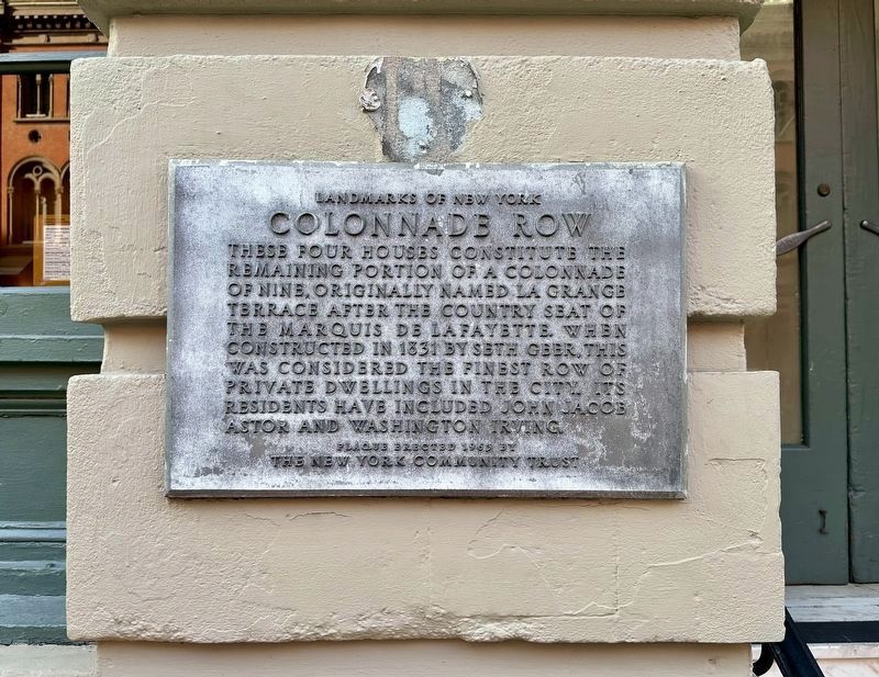 Colonnade Row Marker image. Click for full size.