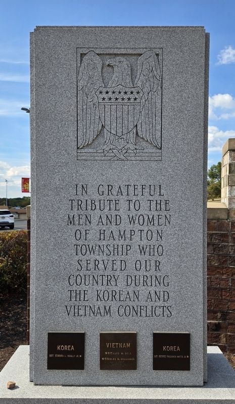 Hampton Township Korean and Vietnam Memorial. Click for full size. Hampton Township Korean and Vietnam Memorial image. Click for full size.