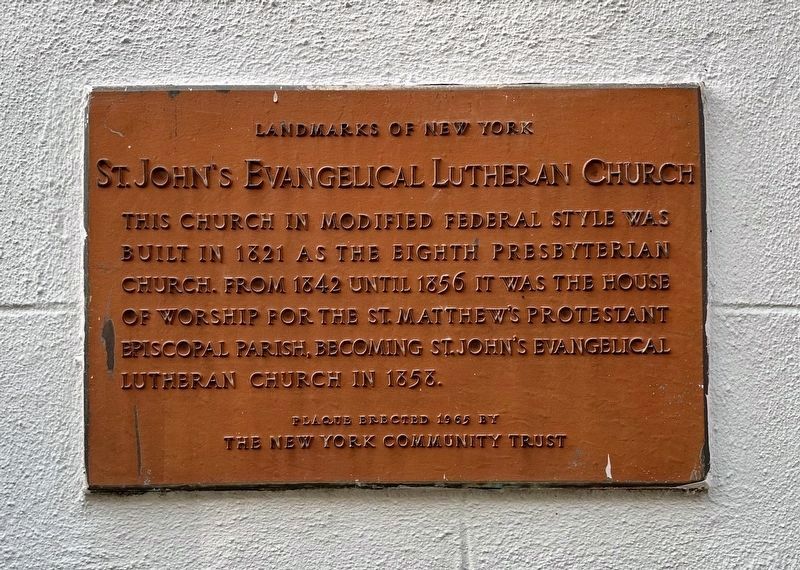 St. John's Evangelical Lutheran Church Marker. Click for full size. St. John's Evangelical Lutheran Church Marker image. Click for full size.