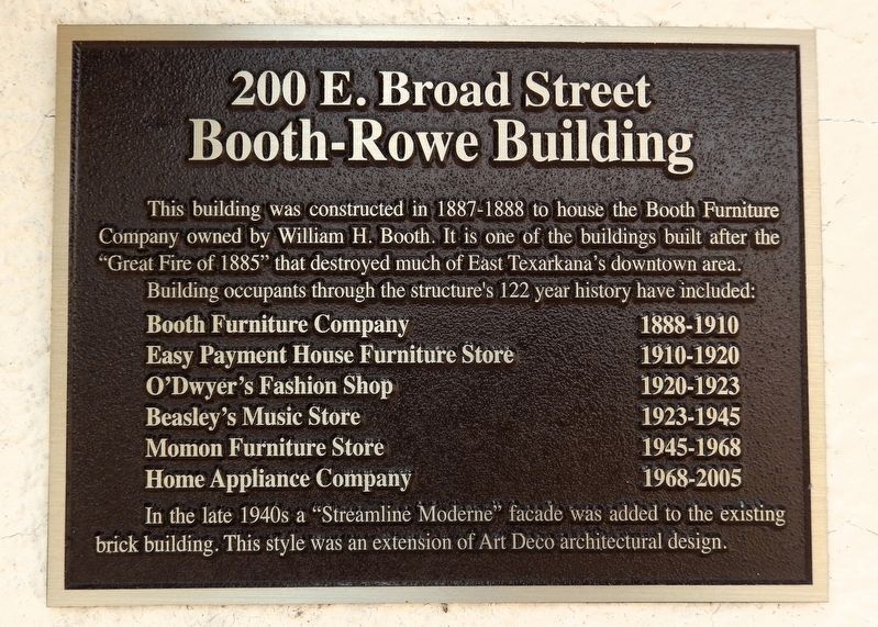 Booth-Rowe Building Marker image. Click for full size.