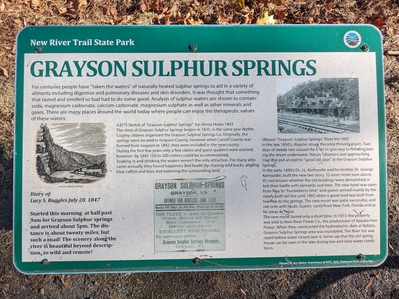 Grayson Sulphur Springs Marker image. Click for full size.
